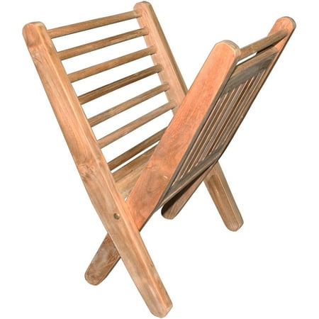 Eco Teak Garden Furniture PDC Furniture Grade-A Teak Wood Magazine Rack Outdoor Indoor Shower Bath SPA Garden Patio ()