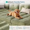 thumbnail image 5 of LINSY HOME 57.4" Modular Sectional Loveseat Sofa with Storage & Foldable Side Table for Small Spaces, 2-Seat Sofa with USB Charging for Living Room, Chenille Green, 5 of 10