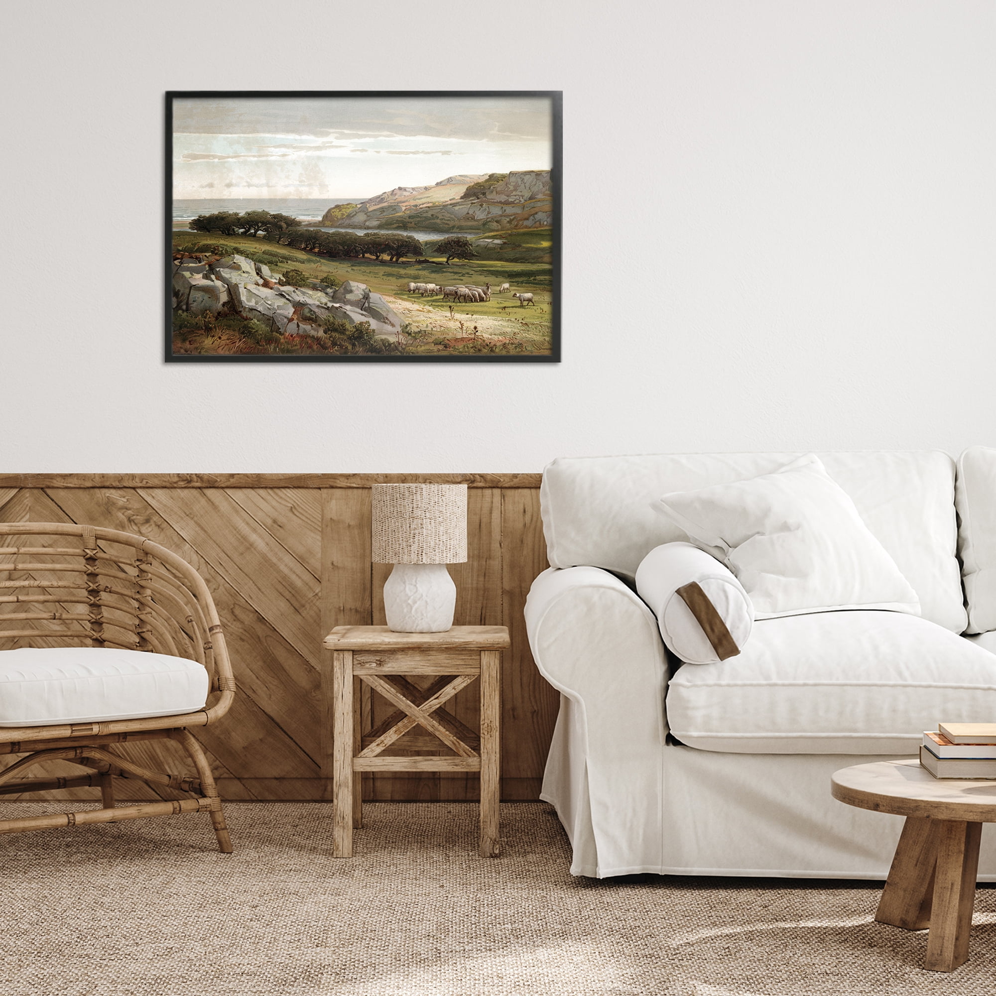 Stupell Industries Sheep in Passionate Landscape Black Framed Giclee Art, design by Lula Bijoux & co.