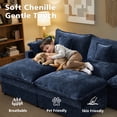 thumbnail image 4 of Ovios 108" Modular Sofa U-Shaped Cloud Sectional Couch with 2 Ottomans, Comfy Deep Seat Chenille Sofa for Living Room, Apartment, Dark Blue, 4 of 10