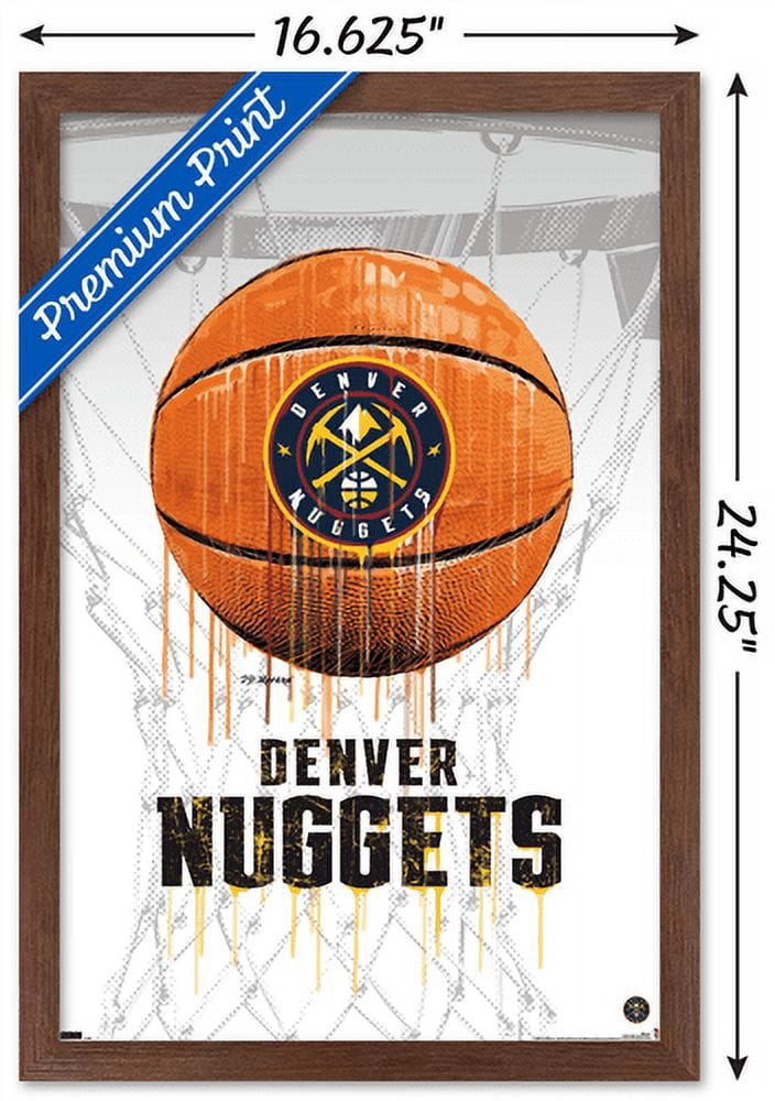 NBA Denver Nuggets - Drip Basketball 21 Wall Poster, 14.725" x 22.375", Framed