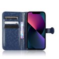 thumbnail image 5 of For iPhone 15 Plus Phone Case Full Coverage Dustproof Anti-Scratch Anti-Fingerprint Kickstand Card Slots Wave-dot Pattern Design Convenient Wrist Strap PU Leather Luxury Wallet Cover,Blue, 5 of 7