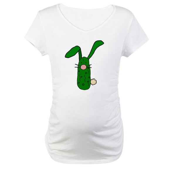 CafePress - Funny Pickle Bunny Rabbit Maternity T Shirt - Cotton Maternity T-shirt, Cute & Funny Pregnancy Tee