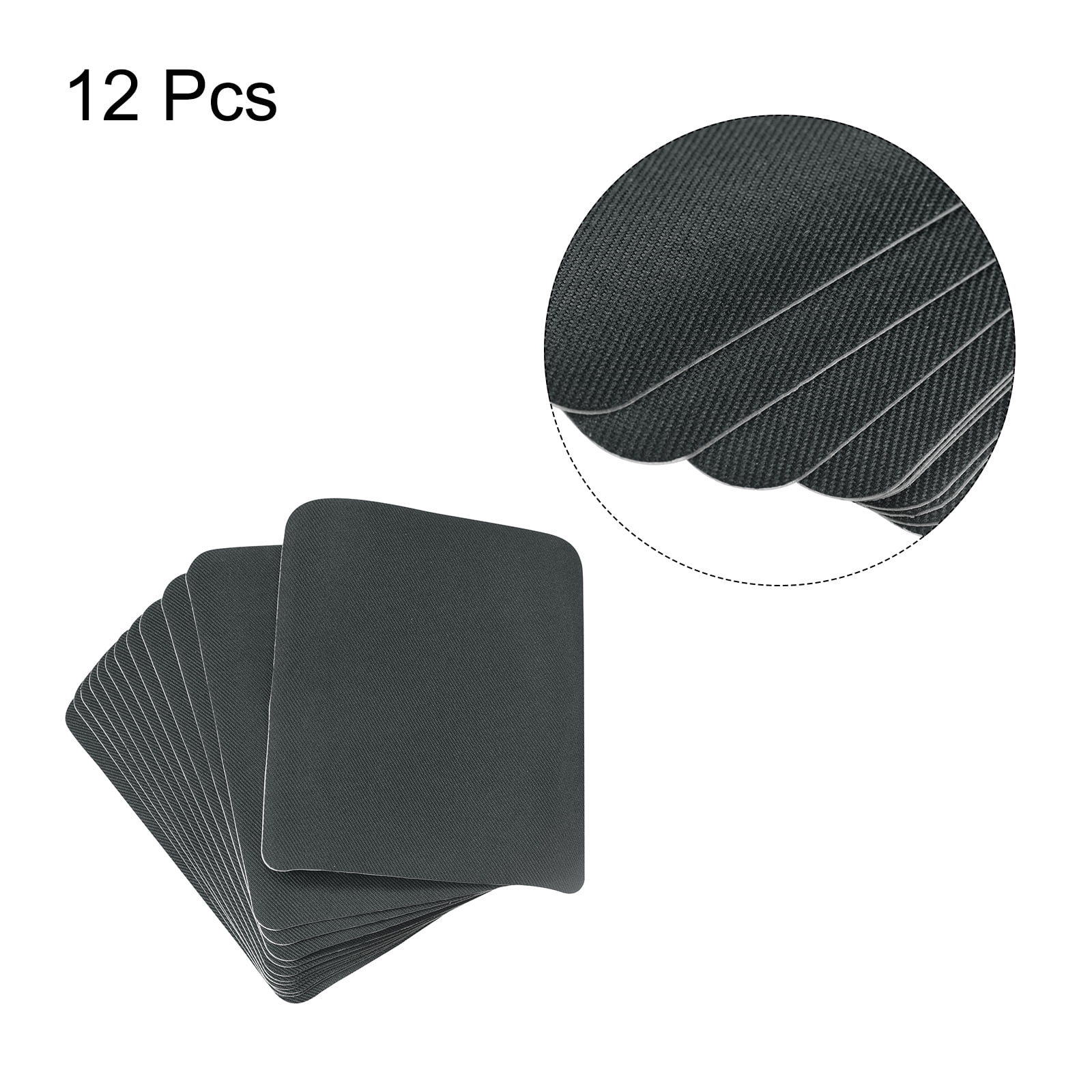 12pcs Iron on Patches for Clothing Repair 3 inchx4-1/4 inch Fabric Patch Cotton Decorating for Clothes Pants Black