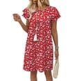 thumbnail image 4 of WIHOLL Summer Dresses for Women Mini Dresses 2026 Sundresses Spring Casual Western Crewneck Ruffle Short Sleeve Beach Vacation Clothes, 4 of 10