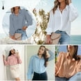 thumbnail image 5 of FARYSAYS Long Sleeve Blouses for Womens Button Down Blouses Plus Size Long Sleeve Formal Work Blouse Top Victorian Blouse, 5 of 10