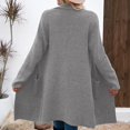 thumbnail image 4 of Women's Open Front Coatigan Long Sleeve Casual Lapel Cardigan Coat with Pockets Fall Winter Mid-Length Solid Coats, 4 of 7