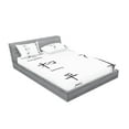 thumbnail image 2 of Ambesonne Asian Themed Fitted Sheet & Pillow Sham Set, Peace Concept Pattern, Queen, White Black, 2 of 2