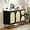 2 Doors, variant on Sideboard Buffet Cabinet with Rattan Doors, Sideboard Cabinet with Metal Legs for Living Room, Hallway, Entryway (Black, 2 Doors)