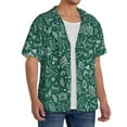 thumbnail image 2 of Yiaed Green Christmas Print Mens Casual Wrinkle Free Shirts Short Sleeve Button Down Summer Stretch Dress Shirt-X-Large, 2 of 5