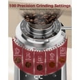 thumbnail image 2 of Tuni G3 64mm Flat Burr Coffee Grinder, 100 Grind Settings Stainless Steel  Electric Espresso Grinder with Single Dose Set | Commercial Grade Precision, Touchscreen | Anti-Static Tech (Silver), 2 of 9