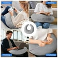 thumbnail image 4 of Eurhowing Ergonomic Gaming Pillow, Velvet U-Shaped Lap Cushion  with Memory Foam for Long Sessions, Arm Support Reading Pillows for Bed & Sofa, Gray, 4 of 9