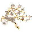 thumbnail image 1 of Delicado Perno De Broche Del Rhinestone De Elk Pteado Oro Para Joyería De s Mujeres Sunnimix Broche de broche de alces de color dorado, 1 of 7