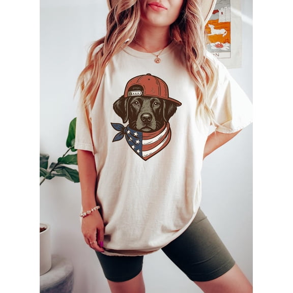 Labrador 4th of July Shirt, Patriotic Dog Lover Tee, American Flag Independence Day T-Shirt, USA Labrador Retriever Gift Shirt