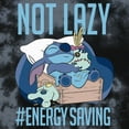 thumbnail image 2 of Junior's Lilo & Stitch Not Lazy, Saving Energy Graphic Crop T-Shirt Black/Charcoal Large, 2 of 4