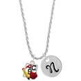 thumbnail image 1 of Delight Jewelry Silvertone ABC Cutout School Slate Silvertone Script Initial Disc - N - Charm Necklace, 20"+3", 1 of 4