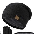thumbnail image 4 of SYMOID Fleece Lined Winter Beanie Scarf Gloves Set, 3-Piece Knit Touchscreen Cold Weather Accessories for Men Women,Size Free Size, 4 of 4