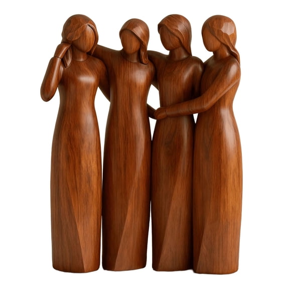 Sisters by My Side, Celebrates Friendships Three Sisters Wooden Sculpture Christmas, Thanksgiving Day, Birthday Gifts,Decorative Gifts for Sisters, Best Friends & Cherished Loved Ones (Style A)
