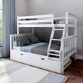 thumbnail image 1 of BEDSMART Solid Wood Twin Over Full Bunk Bed With Trundle | White, 1 of 7