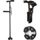thumbnail image 1 of Negro - Bastón plegable de 1 pieza, bastón plegable LED, bastón para caminar, mango de gel ergonómico, fácil de plegar - Diseñado para hombres, mujeres, ancianos., 1 of 5