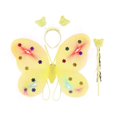 thumbnail image 1 of SGACAI Conjunto de disfraz de princesa con alas de hada y mariposa LED, disfraz de hada para niñas, brillante con diadema de hada y varita de mariposa para disfraz., 1 of 7