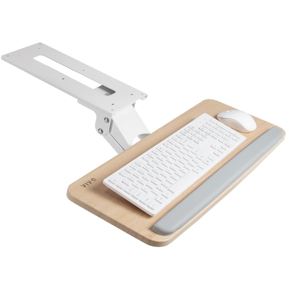VIVO Light Wood Adjustable Computer Keyboard & Mouse Tray Under Table Desk Mount