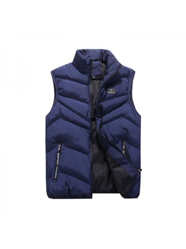 Down Puffer Vest for Men Thermal Quilted Sleeveless Winter Warn Outwears Outdoor Casual Vest with Pocket 