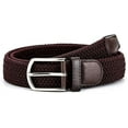 thumbnail image 2 of Elastic Belts for Men, Braided Belt, Canvas Woven Elastic Stretch Belts for Men/Junior, Brown, 2 of 7