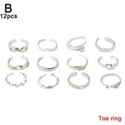 12/24PCs Adjustable Jewelry Silver Open Toe Ring Finger Foot Rings New Set D0R5