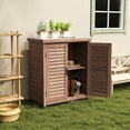 thumbnail image 2 of Gzxs Wood Potting Bench with Storage Cabinet - Outdoor Garden Workstation with Metal Tabletop & Vented Louver Doors, 31.5"L x 17.72"W x 36.22"H, Brown, 2 of 7