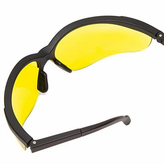 Calabria ANSI Z87 S Yellow Tinted Safety Glasses Men Women Wrap Around Anti Fog Scratch Resistant UV Protection Work Outdoor