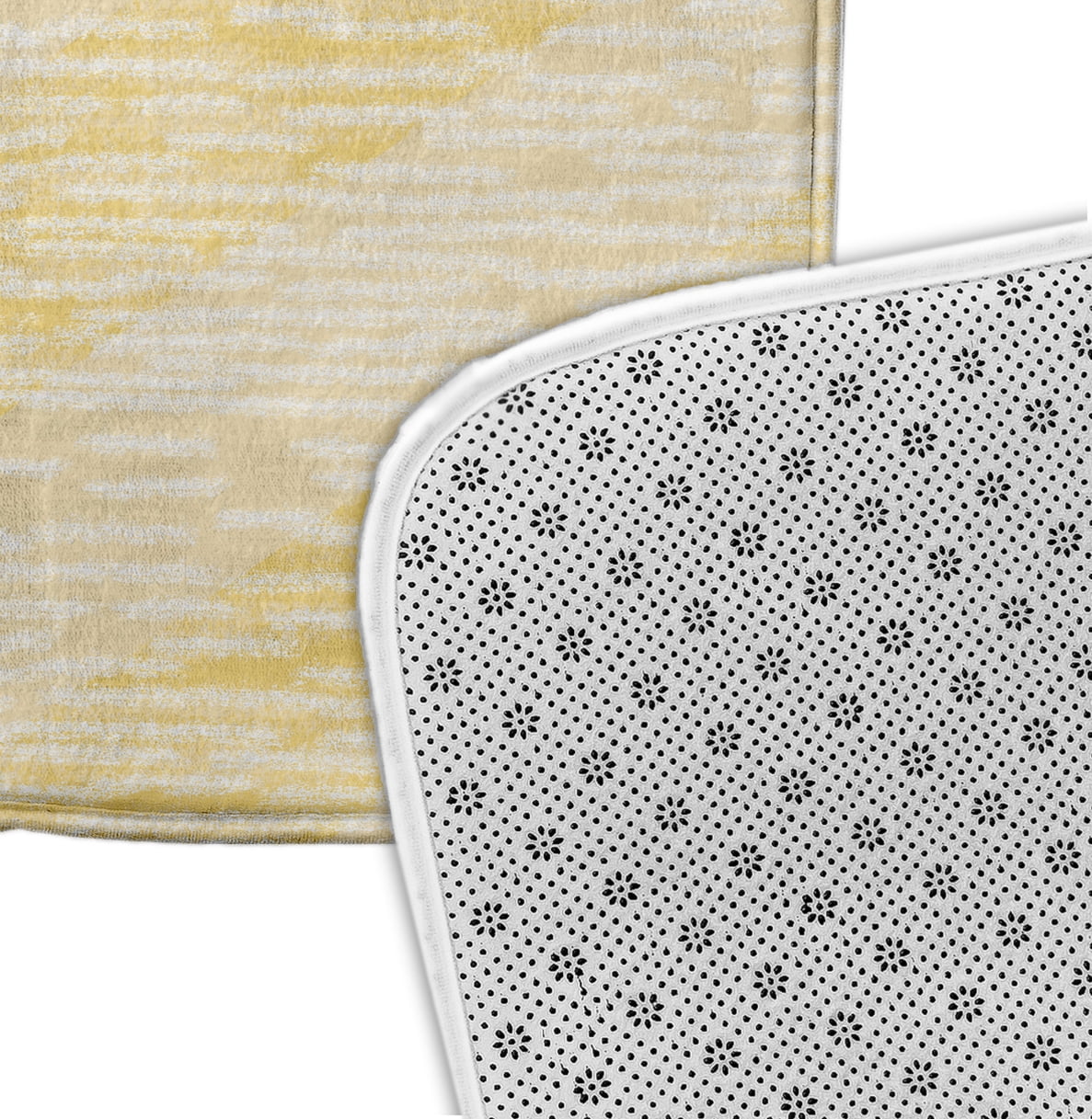 Simply Daisy 24" x 17" Plush Microfiber Yellow Marled Knit Stripe Bath Mat