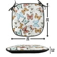 thumbnail image 4 of Butterfly Chair Seating Cushion Set of 12, Various Colorful Butterflies Watercolor Style Wild Nature Bohemian Design Print, Seat Pads with Anti-slip Backing, 16"x16", Multicolor, by Ambesonne, 4 of 7