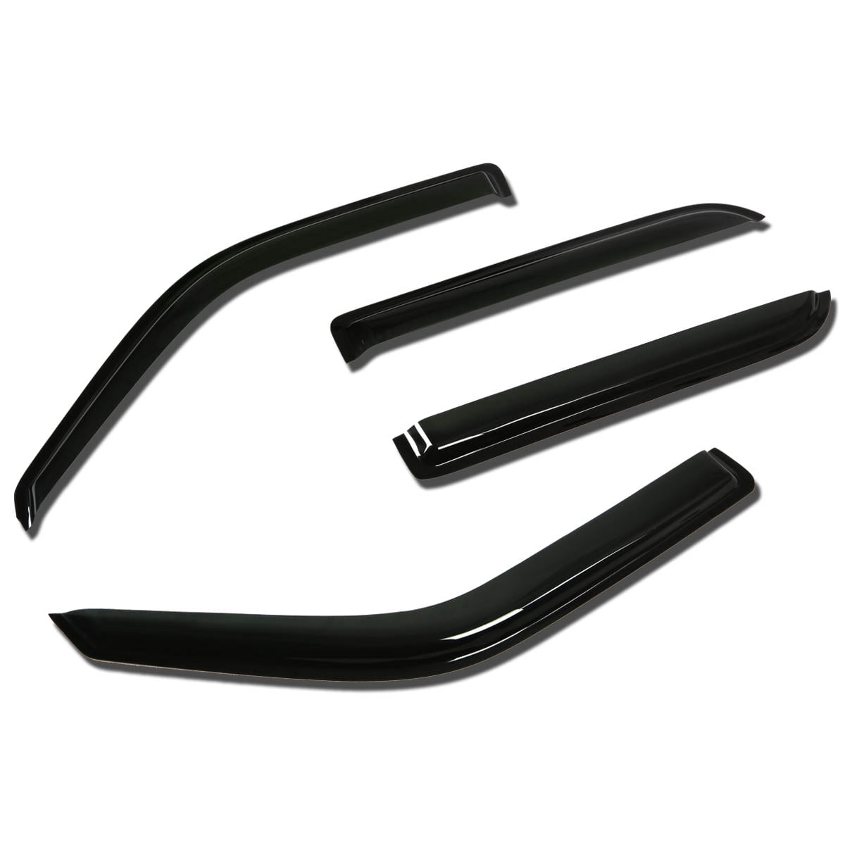 Celepoir In-Channel Window Visors For 2014-2018 Chevy Silverado Double Cab - Dark Smoke, 4-Piece Set