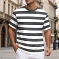 thumbnail image 2 of Men's Short Sleeved Crew Neck T Shirt Casual Top Loose Fit Athletic Running Gym Workout Tee Tops XXL Dark Gray Men's Short Sleeved T Shirt, 2 of 7