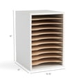 thumbnail image 3 of Vertical Literature Organizer with 11 Compartments, Adjustable Shelves Wood Paper and Mail Sorter for Office Classroom, Modern Gray, 10.75x12x16 Inches, 3 of 5