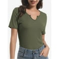 thumbnail image 6 of Womens Tops Crew Neck Summer Short Sleeve Casual Slim Fitted Tshirt, 6 of 6