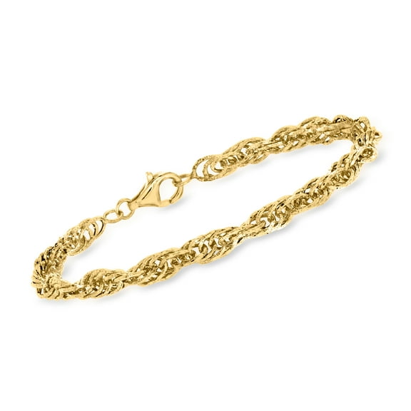 Ross-Simons 18kt Gold Over Sterling Rope-Chain Bracelet, Women's, Adult