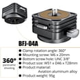 thumbnail image 3 of BAFANG BFJ-04A Quick Release Plate System QR Mount Plate Camera Tripod Mount Aluminum Alloy 360° Rotatable with 1/4 Inch Screw 3/8 Inch Thread for DSLR Camera Tripod Slider, 3 of 7