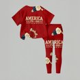 thumbnail image 5 of CCRFTGI 4th of july Outfits for Children Girls 10-12 Patriotic 2 Piece Outfits America 250 Oversized T Shirts and Leggings Elastic Waist Freedom Clothing Sets Wine 11-12 Years, 5 of 5