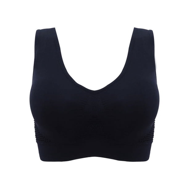 Sujetador deportivo sin aro de acero, malla hueca, transpirable, con agujeros, a prueba de golpes, para yoga, running, ropa interior de talla grande para mujer
