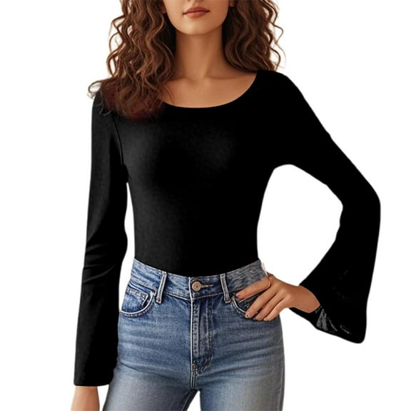 Women's Sexy Boat Neck Lace Sleeve Sheer Tight Fitting Blouse Top