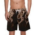 thumbnail image 2 of lcziwo Men's 7 Inch Swim Trunks Summer Beach Cosual Flame Print Short Swimsuit Pockets Drawstring Swim Shorts Khaki XL, 2 of 5