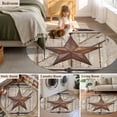 thumbnail image 5 of Round Rug 4Ft Washable Non-Slip, Texas Star Vintage Circle Area Rugs for Living Room Bedroom, Brown Beige Wooden Retro Art Indoor Floor Mats Carpet Runner for Home Decor Aesthetic, 5 of 8