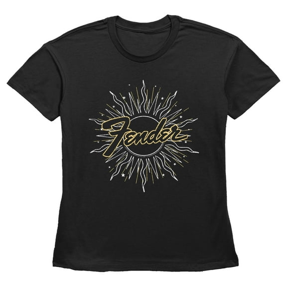 Women's Fender Bohemian Sun Logo  Graphic Tee Black Medium
