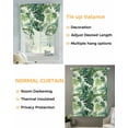 thumbnail image 3 of Green Palm Leaf Tie Up Curtains for Window, Thermal Insulated Balloon Shade Adjustable Rod Pocket Curtains Valance Panels for Kitchen Bathroom Cafe 42 x 63 Summer Leaves Watercolor, 3 of 6