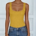 thumbnail image 2 of enyan Workout Tops for Women Womens Ladies Ribbed Thick Strap Racerback Tight Slim Fitted Sporty Workout Tank Tops,Yellow,XL, 2 of 7