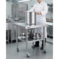 thumbnail image 2 of Stainless Steel Work Table, 30x36 Inch Commercial Food Prep Worktable with Wheels, Detachable 3-Sided Backsplash & Height-Adjustable Shelf for Kitchen Restaurant Garage, 2 of 8