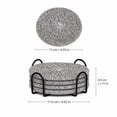 thumbnail image 3 of Round Woven Coasters Gray Set Of 4 With Metal Holder For Home Table Cup Bowl Protection, 3 of 6