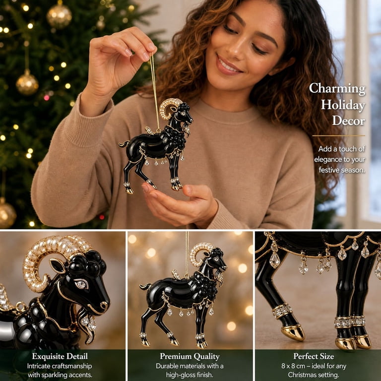 Goat Ornament,Delicate Acrylic Flat Ornaments for Christmas Tree,Sheep ...